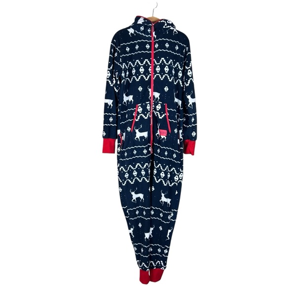 Tipsy Elves Women’s Blue Reindeer Jumpsuit Christmas SZ S - Picture 2 of 6